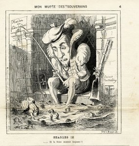 caricature of Charles IX in Le Charivari بواسطة بول هادول