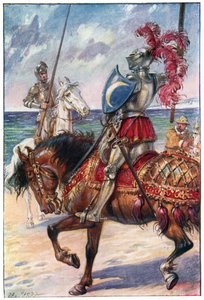 فارس القمر الأبيض ، رسم توضيحي من "مغامرات دون كيشوت" ، الذي نشره G. Bell und Sons، Ltd.، 1911