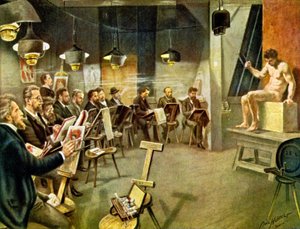 طلاب الفن، حوالي عام 1930 (رسم توضيحي) بواسطة بول هيدل