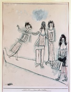 مشهد مع فتيات (رسم ، القرن العشرين) بواسطة بول كلي
