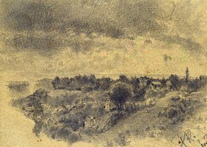 بدون عنوان (برن ، منظر على Rosengarten) 1897 (قلم رصاص وفرشاة على ورق) بواسطة بول كلي