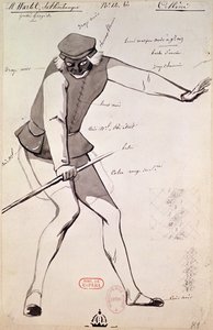 تصميم أزياء لـ Acrobat في &39;Benvenuto Cellini&39; بواسطة Hector Berlioz (1803-69) ، 1838 (قلم وحبر وغسل على ورق)