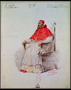 تصميم الأزياء للبابا كليمنت السابع في &39;Benvenuto Cellini&39; بواسطة Hector Berlioz (1803-69) 1838 (يغسل على الورق)