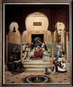 الراقصات الشرقيات (البطن) في حريم يصرف الباشا. رسم بول بوشار (1853-1937) 1893 ص. 1،6x1،3 م باريس ، متحف دورسيه. حذر! قد يخضع استخدام هذا العمل لطلب إذن من طرف ثالث أو رسوم إضافية بواسطة بول لويس بوشار