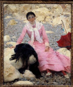صورة لفرناندي ماثي (1857-1941) على الشاطئ رسم بول ماثي (1844-1929) شمس القرن التاسع عشر. 0،55x0،46 م باريس ، متحف دورسيه