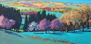 Teme Valley April (أكريليك على اللوح) بواسطة بول بويس