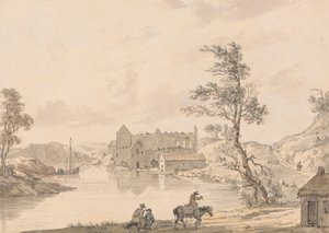 Askeaton Abbey بالقرب من Limerick ، أيرلندا على نهر Deel بواسطة بول ساندبي
