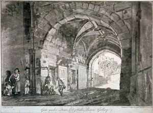 بوابة تحت معرض صور الملكة إليزابيث ، قلعة وندسور ، بيركشاير ، 1812 بواسطة بول ساندبي