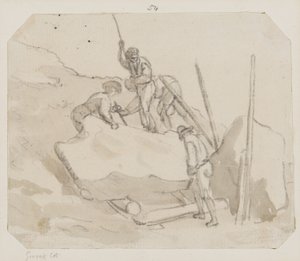 المحاجر (قلم رصاص وفرشاة وغسل رمادي على ورق) بواسطة بول ساندبي