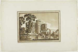 البوابة الجنوبية لقلعة كارديف في جلامورجان شاير ، من اثني عشر منظرًا في Aquatint من الرسومات التي تم التقاطها في الموقع في جنوب ويلز بواسطة بول ساندبي
