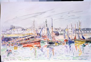 المراكب الشراعية "لا توربال" في ميناء لا توربال في لوار أتلانتيك. لوحة مائية بواسطة Paul Signac (1863-1935) 1930 متحف بوشكين ، موسكو بواسطة بول سينياك