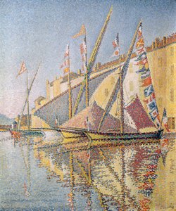 القوارب الشراعية في ميناء سانت تروبيز ، 1893 بواسطة بول سينياك