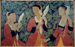 لوحة الغزالون الثلاثة بواسطة Paul Serusier (1863-1927) 1918 متحف بريست للفنون الجميلة بواسطة بول سيروسييه