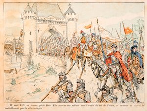 رسم توضيحي مأخوذ من كتاب "جان دارك" بقلم ثيودور كاهو ورسمه بول دي سيمانت (1855-1915): 27 أبريل
