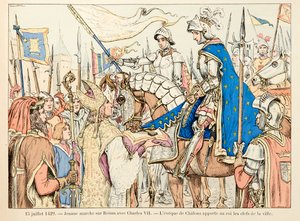 رسم توضيحي مأخوذ من كتاب "جان دارك" بقلم ثيودور كاهو ورسمه بول دي سيمانت (1855-1915): في 15 يوليو