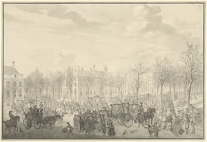وصول الأمير ويليم الخامس إلى لاهاي ، 10 نوفمبر 1762 بواسطة باولوس كونستانتين لا فارج (ربما)