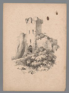منظر لبرج مدمر به بوابة دراسات المناظر الطبيعية بواسطة Paulus Lauters (عنوان السلسلة) Nouvelle suite de 40 études de paysages par P. Lauters (عنوان السلسلة)