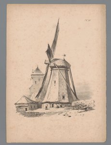 منظر لطاحونة هوائية دراسات المناظر الطبيعية بواسطة Paulus Lauters (عنوان السلسلة) Nouvelle suite de 40 études de paysages par P. Lauters (عنوان السلسلة)