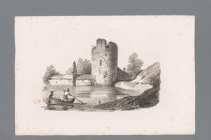شخصيتان في قارب بالقرب من الخراب مبادئ المناظر الطبيعية (عنوان السلسلة) Principes de paysages (عنوان السلسلة) بواسطة باولوس لوترز
