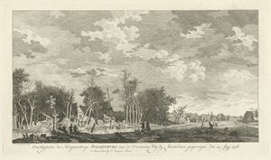 أنقاض مصنع سولينبورج للبارود بعد الانفجار في 14 أغسطس 1758 قفزت بقايا kruytmakerye Sollenburg على Overtoomse Weg بالقرب من أمستردام في 15 أغسطس 1758 (العنوان على الجسم)