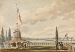 منظر المسافر الأول لنيويورك - البطارية وفلاغستاف ، 1811-كاليفورنيا. 1813. بواسطة بافل بتروفيتش سفينين