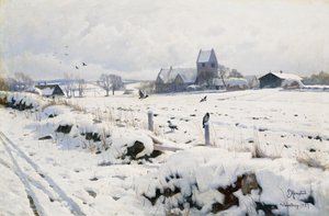 منظر شتوي ، هولمستروب بواسطة Peder Monsted