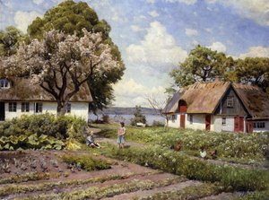 أطفال في مزرعة بواسطة Peder Monsted