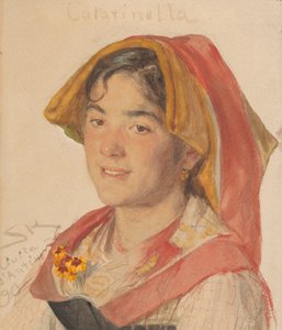 رأس فتاة من Civita d'Antino في اللباس الإقليمي Catarinella ، 1890. بواسطة بيدير سيفيرين كروير