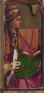 PIE II - البابا بيوس الثاني par Berruguete ، بيدرو (1450-1503). زيت على خشب ، الحجم: 116 × 52 ، تقريبا. 1473-1475 ، المتحف الوطني للمسيرات ، أوربينو بواسطة بيدرو بيروجويت