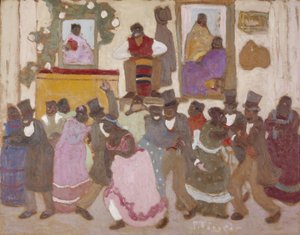 أشخاص راقصون: كاندومبي، حوالي عام 1920 (زيت على لوح)