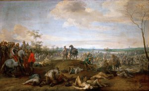 Scene de bataille، guerre de trente ans - Battlefield. مشهد من حرب الثلاثين عامًا ، بقلم بيتر سنايرز (1592-1667). زيت على قماش ، قبل 1659. الأبعاد: 75x121 سم. متحف تاريخ الفن ، فيين
