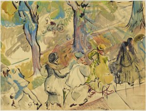 جارفيس ستريت سايدووك، ج.1936 (ألوان مائية وغواش وزيت على ورق)
