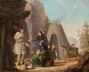 The Costumes of the Lapponians، c.1800 (زيت على قماش) بواسطة بير هيلستروم