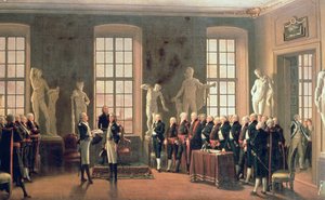زيارة غوستاف الرابع أدولف لأكاديمية الفنون الجميلة عام 1797 بواسطة بير هيلستروم