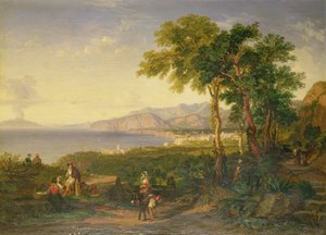 خليج ساليرنو ، 1820-30 (زيت على قماش) بواسطة بنري ويليامز