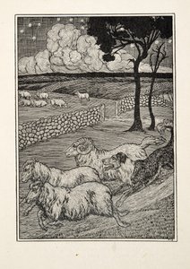 سارق خراف الكلاب ، من حكاية مائة من الحيوانات ، حانة. 1924