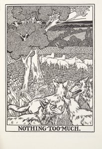 لا شيء أكثر من اللازم ، من Fontaine Fables ، حانة. 1905 (نقش) بواسطة بيرسي جيه. بيلينجشيرست