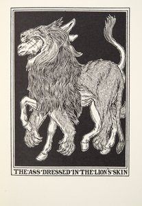 الحمار يرتدي جلد الأسود ، من Fontaine Fables ، حانة. 1905