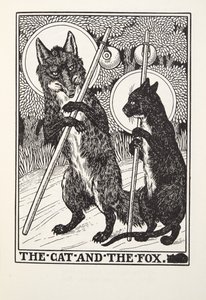 القط والثعلب ، من Fontaine Fables ، حانة. 1905