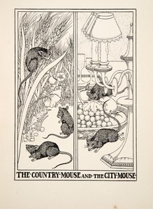 The Country Mouse و City Mouse ، من A Hundred Fables of Aesop ، pub.1903