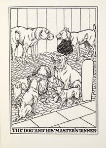 الكلب وعشاء الماجستير ، من Fontaine Fables ، حانة. 1905