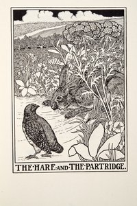 الأرانب والحجل ، من Fontaine Fables ، حانة. 1905