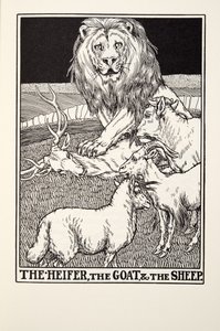 العجل والماعز والأغنام ، من Fontaine Fables ، حانة. 1905