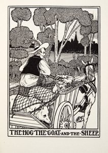 الخنزير ، الماعز والأغنام ، من Fontaine Fables ، حانة. 1905