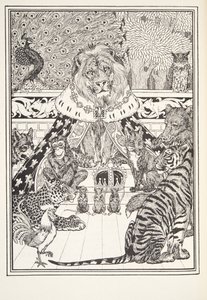 The Lion and Associates، Frontispiece، from Fontaine Fables، pub. 1905