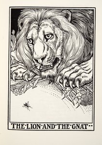 الأسد والجنات ، من Fontaine Fables ، حانة. 1905