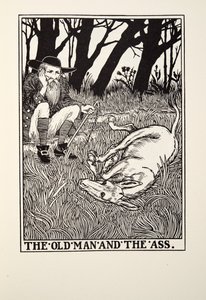 الرجل العجوز والحمار ، من Fontaine Fables ، حانة. 1905 بواسطة Percy J. Billingshurst