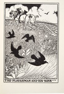 Plowman وأولاده ، من Fontaine Fables ، حانة. 1905