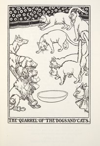 شجار الكلاب والقطط ، من Fontaine Fables ، حانة. 1905