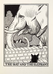 الجرذ والفيل ، من Fontaine Fables ، حانة. 1905